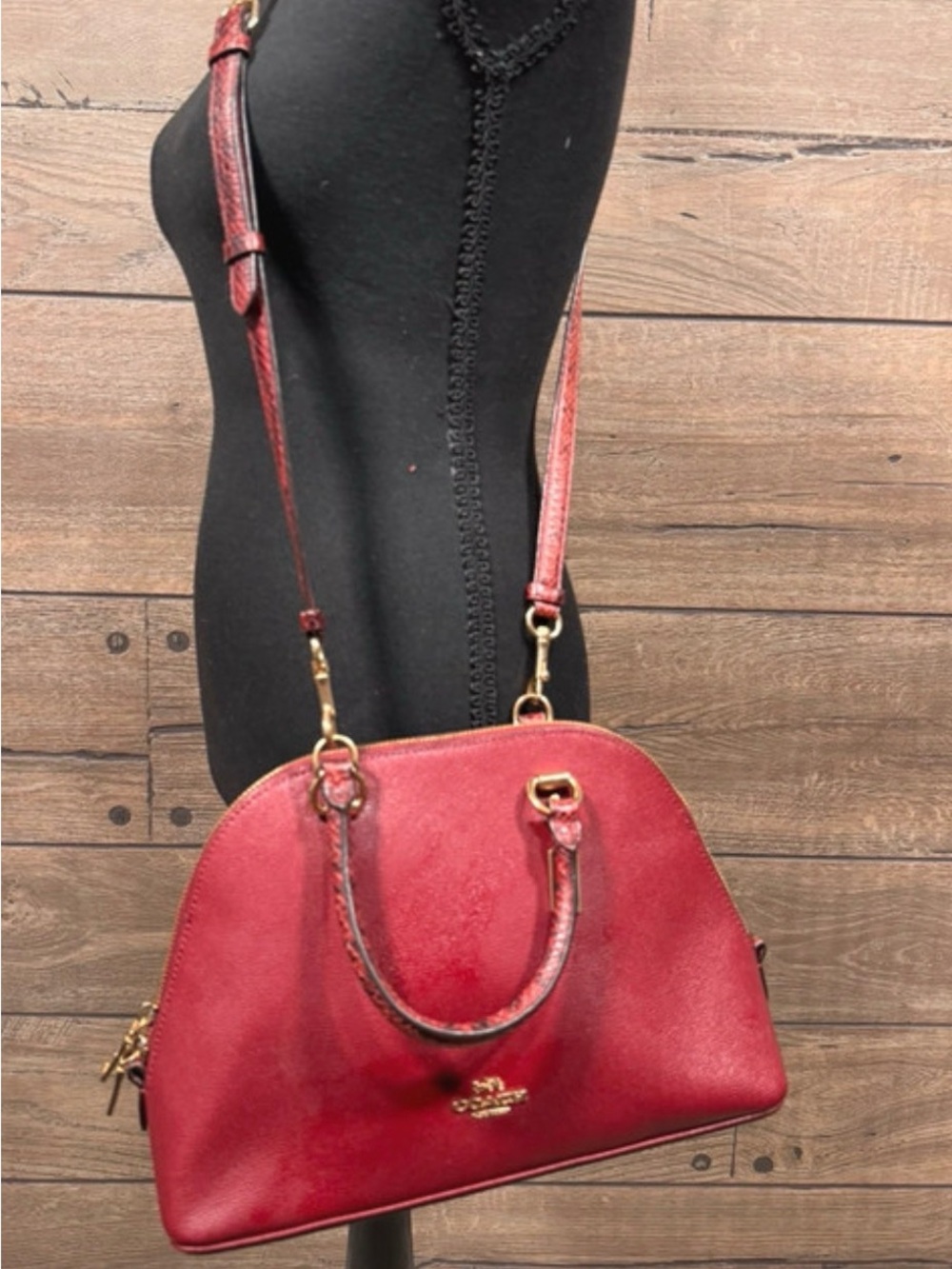 Couch Red Dome Satchel Crossbody purse
